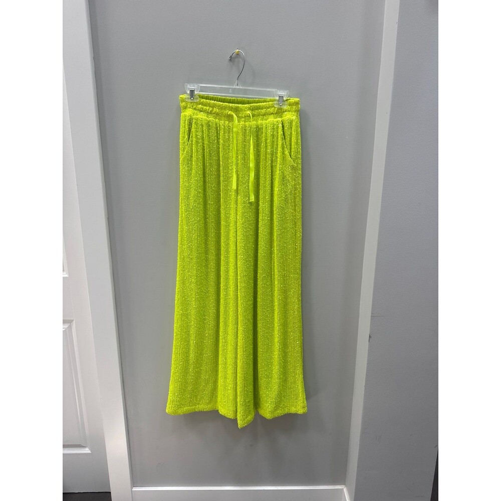 Avec Les Filles Wide-Leg Sequin Pants Small - Picture 2 of 5